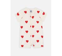 Vêtements Petit Bateau Combinaison Courte à Cœurs Rouges en Coton pour Enfant 12M Blanc