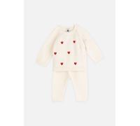 Vêtements Petit Bateau Ensemble 2 Pièces Cœurs Brodés en Tricot pour Enfant 12M Blanc