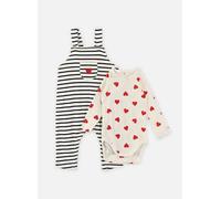 Vêtements Petit Bateau Ensemble Salopette & Body Cœurs Rouges en Coton pour Enfant 6M Blanc
