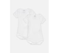 Vêtements Petit Bateau Lot de 2 Bodies Manches Courtes Unis pour Enfant 18M Blanc