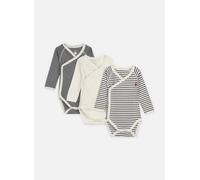 Vêtements Petit Bateau Lot de 3 bodies Croisés Manches Longues pour Enfant 3M Blanc