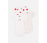 Vêtements Petit Bateau Lot de 3 bodies Manches Courts Coeur Rouge pour Enfant 6M Multicolore
