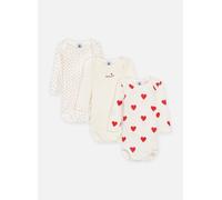 Petit Bateau Body bébé fille manches longues Lot de 3 Blanc/Rouge 12 mois (74 cm)