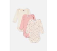 Vêtements Petit Bateau Lot de 3 Bodies Manches Longues Mini Love Rose pour Enfant 6M Blanc