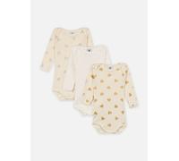Petit Bateau Lot de bodies manche longues en coton imprimé cœurs pailletés bébé