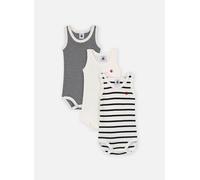 Vêtements Petit Bateau Lot de 3 Bodies Sans Manches Marinière pour Enfant 24M Multicolore