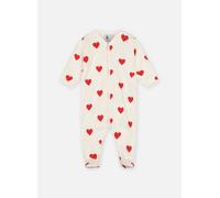 Vêtements Petit Bateau Pyjama à Cœurs Rouges en Molleton gratté pour Enfant 3M Blanc