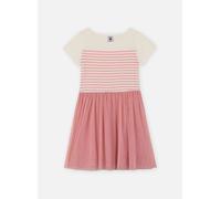Petit Bateau A0DIM Robe Manches Courtes Blanc/Rose Fille 4 Ans