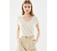 Vêtements Pieces Pcbillo Ss V-Neck Tee Lurex Stripe Ka pour Femme XL Blanc