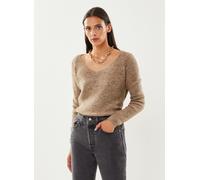 Vêtements Pieces Pcellen Ls V-Neck Knit Noos Bc pour Femme S Gris