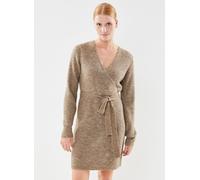 Vêtements Pieces PCELLEN LS WRAP KNIT DRESS NOOS BC pour Femme L Marron