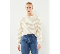 Vêtements Pieces Pcgreta Ls Emb Lurex Sweat Bc Fc pour Femme M Blanc