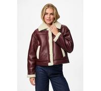 Vêtements Pieces Pcjanelle Short Jacket W. Fur pour Femme L Bordeaux