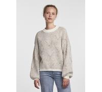 Vêtements Pieces Pcjenna Ls O-Neck Knit Noos Bc pour Femme S Beige