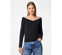 Vêtements Pieces Pcmaliva Ls Offs V-Neck Top Jrs Noos Bc pour Femme S Noir