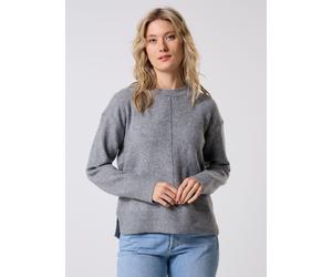 Vêtements Pieces Pcmalou Ls O-Neck Cutline Knit Noos Bc pour Femme L Gris