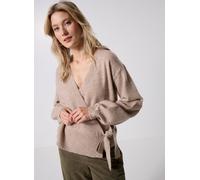 Vêtements Pieces Pcmalou Ls Wrap Knit Cardigan Noos Bc pour Femme M Beige