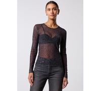 Vêtements Pieces Pcninni Ls Mesh Top Jrs Noos Bc pour Femme M Noir