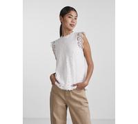 Vêtements Pieces PCOLLINE SL LACE TOP WVN NOOS pour Femme L Blanc