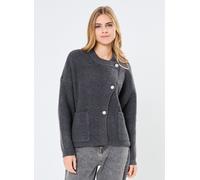Vêtements Pieces Pcsiga Ls Overlap Knit Cardigan Bc pour L Gris