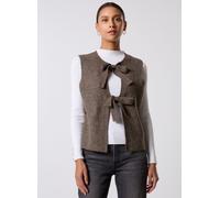 Vêtements Pieces Pcsilly Sl Rev Tie Vest Knit Noos Bc pour L Marron