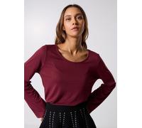 Vêtements Pieces Pcsophie Ls U-Neck Tee Jrs Bc pour L Bordeaux