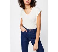 PIECES Pcbillo Tee Lurex Stripes Noos, T-Shirt Femme, Blanc (Bright White Detail:Gold Lurex), 36 (Taille fabricant: X-Small)