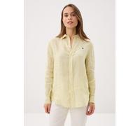 Vêtements Polo Ralph Lauren Chemise rayée classique en lin pour Femme M Jaune