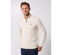 Polo Ralph Lauren LSCABLEHZPP-L/S HALF ZIP PULLOVER men Pullovers beige taille: XL