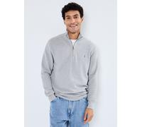 Vêtements Polo Ralph Lauren Pull demi-zippé en coton piqué 710932304 pour Homme L Gris