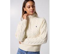 Vêtements Polo Ralph Lauren Pull demi-zippé en laine et cachemire pour Femme L Blanc