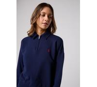 Vêtements Polo Ralph Lauren Pull demi-zippé en molleton léger pour Femme XS Bleu