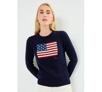 Vêtements Polo Ralph Lauren Pull drapeau à col rond en coton pour Femme L Bleu