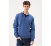 Vêtements Polo Ralph Lauren Pull quart de zip en coton performance pour Homme L Bleu