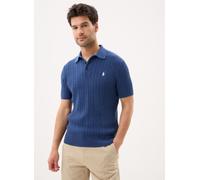 Vêtements Polo Ralph Lauren Pull torsadé à col polo en coton pour Homme L Bleu