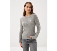 Vêtements Polo Ralph Lauren Pull torsadé à col rond en coton 211971795 pour Femme M Gris