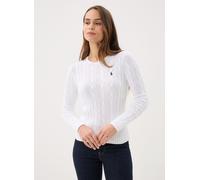 Vêtements Polo Ralph Lauren Pull torsadé à col rond en coton 2119718 pour Femme XL Blanc