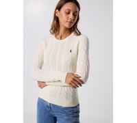 Vêtements Polo Ralph Lauren Pull torsadé à col rond en coton 211971869 pour Femme M Blanc