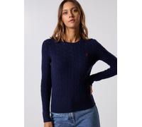 Vêtements Polo Ralph Lauren Pull torsadé à col rond en coton 211971869 pour Femme M Bleu