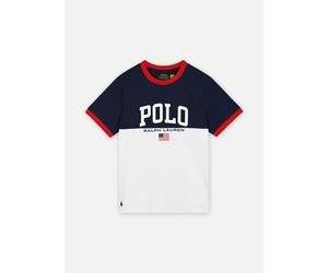 Vêtements Polo Ralph Lauren Ss Cn Ringer-Knit Shirts-T-Shirt pour Enfant 8A Blanc