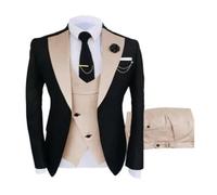 Vêtements Populaires de Luxe for Hommes, Costume scène fête for garçons d'honneur, Coupe régulière, Ensemble 3 pièces Veste + Pantalon + Gilet(Beige,Pack of 1_5XL)