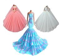 Vêtements pour 29cm Poupée, 3 Sets Jupe Traînante Princesse Soirée Robe de Mariage Robe Tenue pour 11,5“ Poupée Accessoires Bébé Noël Cadeau