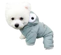 Vêtements pour animaux de compagnie à quatre pattes rembourrés en coton épais chapeau chaud mignon grands yeux doux, chaud et respirant (L, M)