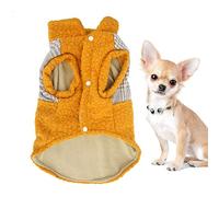 Vêtements pour Animaux de Compagnie Chien vêtements Chauds en Peluche Jaune Gentleman Style Simple Deux Pieds Hiver Chaud vêtements pour Animaux de Compagnie vêtements pour Chiens (S)