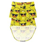 Vêtements pour animaux de compagnie doux pour la peau pour temps chaud, lunettes de soleil canard jaune XL