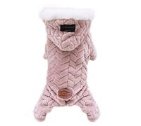 Vêtements pour animaux de compagnie en polyester sweatshirts à capuche pour chien et chat Plus vêtements d'hiver en peluche pour chien (rose, XXL)
