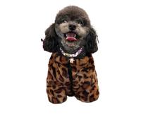 Vêtements pour animaux de compagnie Manteau en peluche d'automne et d'hiver à imprimé léopard Couleurs colorées pour petit chien et chat Pull en fourrure pour bouledogue carlin caniche (imprimé