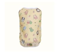 Vêtements pour animaux de compagnie, motif dessin animé, mignon, été occidentalisé, vêtements fins pour chat et chien, gilet en maille respirante (jaune, S)