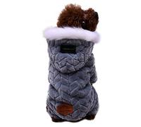 Vêtements pour animaux de compagnie - Sweat à capuche en polyester pour chien et chat - Vêtements d'hiver en peluche pour chien (gris, M)