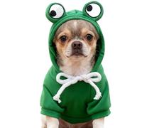 Vêtements pour animaux de compagnie - Sweat à capuche pour chien - Automne et hiver - Chaud - Méthode Dou Chat - Tauromachie - Grenouille - Taille XS